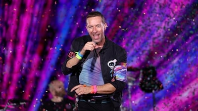 Singer Chris Martin of the band Coldplay performs at Rose Bowl Stadium in Pasadena, California, U.S., September 30, 2023. (Mario Anzuoni/Reuters)