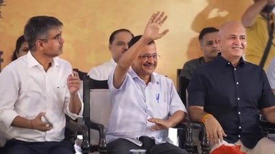 AAP convenor Arvind Kejriwal with party leader Manish Sisodia at 'Janta Ki Adalat' meeting, in New Delhi. (PTI) AAP convenor Arvind Kejriwal with party leader Manish Sisodia at 'Janta Ki Adalat' meeting, in New Delhi. (PTI)
