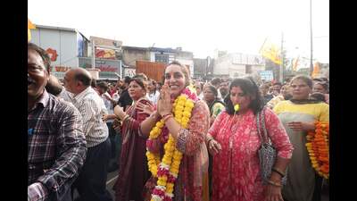 Reacting to the development, Sarwara said that she is seeking a membership from the residents of Ambala Cantonment in these elections and everything other than this does not matter. (HT Photo)
