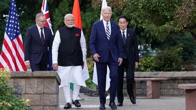 Prime Minister Narendra Modi, US President Joe Biden, Japan's Prime Minister Fumio Kishida, and Australia's Prime Minister Anthony Albanese in US. (REUTERS)