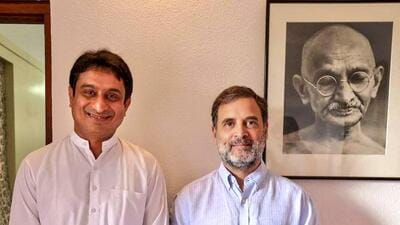 Uday Bhanu Chib with Congress leader Rahul Gandhi. (PTI)
