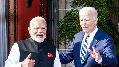 Prime Minister Narendra Modi and US President Joe Biden ahead of the Quad Leaders' Summit in Wilmington on Saturday. (ANI) Prime Minister Narendra Modi and US President Joe Biden ahead of the Quad Leaders' Summit in Wilmington on Saturday. (ANI)