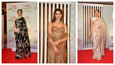 Bhumi Pednekar, Ananya Panday and Karisma Kapoor all wore sarees to the NBT Utsav event. Bhumi Pednekar, Ananya Panday and Karisma Kapoor all wore sarees to the NBT Utsav event.
