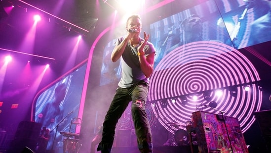 Musician Chris Martin of the band Coldplay performs onstage at the iHeartRadio Music Festival held at the MGM Grand Garden Arena on September 23, 2011 in Las Vegas, Nevada. (Christopher Polk/Getty Images North America/AFP)