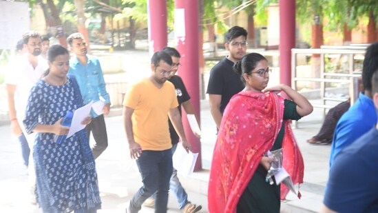 Candidates were not allowed to carry restricted items such as mobile phones, pagers, smartwatches or other communicating devices into the exam hall.&nbsp;(Photo Credits: Santosh Kumar)