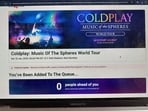 A techie claims to have used the inspect element feature for Coldplay tickets.