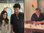 Isha and Mukesh Ambani with Vikas Khanna at his New York restaurant.
