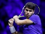 Spain's Carlos Alcaraz in action. Spain's Carlos Alcaraz in action.