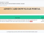 Assam Police Admit Card 2024 Live: Constable admit cards released at slprbassam.in (screenshot of the official website)