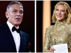 George Clooney paid tribute to Cate Blanchett via a video message.