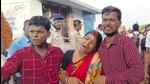 Family members of the victims react after the bodies of the fishermen were found on Sunday. (PTI)