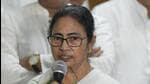 West Bengal chief minister Mamata Banerjee addresses the media after an administrative meeting regarding the flood situation in the state, in Purba Bardhaman district on Monday. (PTI)