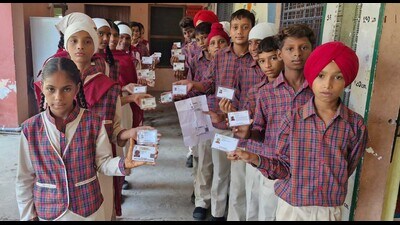 Children’s parliaments have been set up in schools in Ludhiana so that students can understand the process of governance. (HT Photo)
