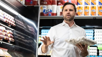 Republican vice presidential nominee Sen. JD Vance, R-Ohio, visits Kingfood Supermarket in Reading, Pa., Saturday, Sept. 21, 2024. (Sean Simmers/The Patriot-News via AP) (AP)