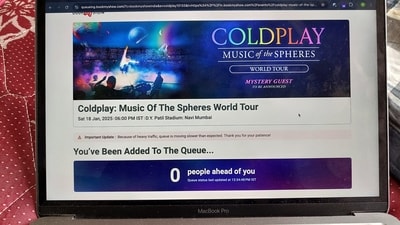 A techie claims to have used the inspect element feature for Coldplay tickets. (X/@lazy_elegance_)
