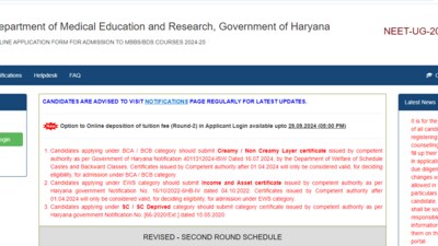 Haryana NEET UG 2024 Round 2 seat allotment result, merit list is out at uhsrugcounselling.com. Haryana NEET UG 2024 Round 2 seat allotment result, merit list is out at uhsrugcounselling.com.