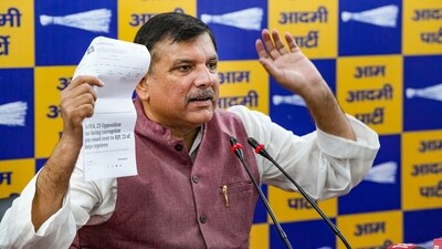 AAP leader Sanjay Singh addresses a press conference in New Delhi on Monday. (PTI) AAP leader Sanjay Singh addresses a press conference in New Delhi on Monday. (PTI)