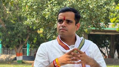 Vardhan Yadav, Congress candidate of Badshahpur seat, at his office on SPR Road in Gurugram on Monday. (Parveen Kumar/HT Photo) Vardhan Yadav, Congress candidate of Badshahpur seat, at his office on SPR Road in Gurugram on Monday. (Parveen Kumar/HT Photo)