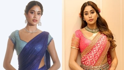 Janhvi Kapoor debuts new Princess Jasmine pattu pavadai Janhvi Kapoor debuts new Princess Jasmine pattu pavadai