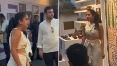 Radhika Merchant at an art exhibition. Radhika Merchant at an art exhibition.