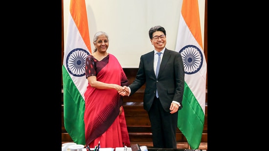 In her 2024-25 Budget speech on July 3, finance minister Nirmala Sitharaman announced job-creation and education plans worth ₹1.48 lakh crore, unveiling incentives for firms enrolling first-time job-seekers to spur employment. (ANI)