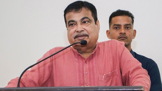 Union Minister Nitin Gadkari in Nagpur. (PTI Photo) (PTI)