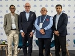 Standing from Left to Right: Subhra Tripathy, Principal at QuantumStreet AI, Hans Dekkers, General Manager, IBM Asia Pacific,  Sandip Patel, Managing Director, IBM India & South Asia and Arindam Ghosh, Chief Technology Officer and Prashant Sharma, Chief Investment Officer of Star Union Dai-ichi Life Insurance.
