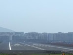 A file photo of The Navi Mumbai airport during construction. (Photo by Bachchan Kumar / Hindustan Times) (HT PHOTO)