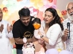 Swara Bhasker and Fahad Ahmad with Raabiyaa on her first birthday.