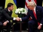 FILE PHOTO: Ukraine's President Volodymyr Zelenskiy greets U.S. President Donald Trump during a bilateral meeting on the sidelines of the 74th session of the United Nations General Assembly (UNGA) in New York City, New York, U.S., September 25, 2019. REUTERS/Jonathan Ernst/File Photo