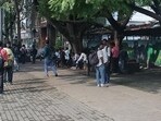 When Hindustan Times visited the Aundh ITI campus on Monday, there was a massive crowd of applicants who had come from various states for the interview process. (HT PHOTO)