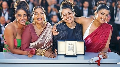 (From left) Actors Kani Kusruti and Chhaya Kadam, director Payal Kapadia and actor Divya Prabha of All We Imagine as Light, which won the Grand Prix, the second-most-prestigious prize at Cannes 2024. (File Photo/ Reuters) (From left) Actors Kani Kusruti and Chhaya Kadam, director Payal Kapadia and actor Divya Prabha of All We Imagine as Light, which won the Grand Prix, the second-most-prestigious prize at Cannes 2024. (File Photo/ Reuters)