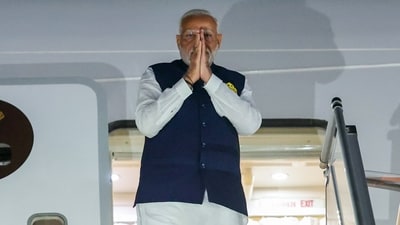 New York [US], Sep 24 (ANI): Prime Minister Narendra Modi departs for India wrapping his three-day visit to the United States, at JFK airport in New York on Tuesday. (ANI Photo) (DPR)