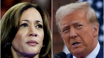 FILE PHOTO: U.S. Vice President Kamala Harris in Milwaukee, Wisconsin, U.S. August 20, 2024 and former U.S. President Donald Trump in Bedminster, New Jersey, U.S., August 15, 2024 are seen in a combination of file photographs. REUTERS/Marco Bello, Jeenah Moon/File Photo (REUTERS) FILE PHOTO: U.S. Vice President Kamala Harris in Milwaukee, Wisconsin, U.S. August 20, 2024 and former U.S. President Donald Trump in Bedminster, New Jersey, U.S., August 15, 2024 are seen in a combination of file photographs. REUTERS/Marco Bello, Jeenah Moon/File Photo (REUTERS)