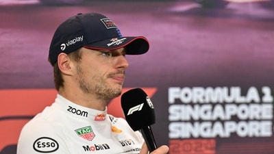The FIA punishing defending champion Max Verstappen for swearing in a press conference has united the drivers at a time when the Championship race is heating up (REUTERS)