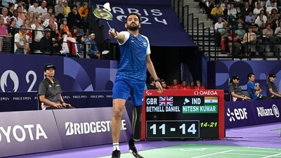 Kumar Nitesh of India in action against Daniel Bethell of Britain. (REUTERS)