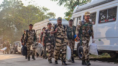 Poonch: Security officials leave for their designated polling stations ahead of the second phase of J & K Assembly polls, in Mendhar area of Poonch, Tuesday, Sept. 24, 2024. (PTI Photo) (PTI09_24_2024_000037B) (PTI) Poonch: Security officials leave for their designated polling stations ahead of the second phase of J & K Assembly polls, in Mendhar area of Poonch, Tuesday, Sept. 24, 2024. (PTI Photo) (PTI09_24_2024_000037B) (PTI)