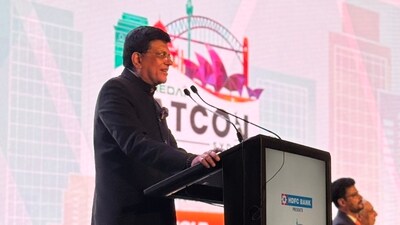 Commerce and Industry Minister Piyush Goyal speaking at the Credai-NATCON event in Sydney on September 24 (Credai National) Commerce and Industry Minister Piyush Goyal speaking at the Credai-NATCON event in Sydney on September 24 (Credai National)