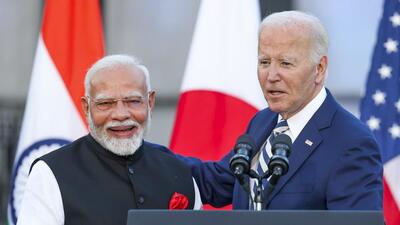 President Joe Biden and Prime Minister Narendra Modi at the Quadrilateral Cancer Moonshot initiative event on the sidelines of the Quad Leaders Summit at Archmere Academy in Claymont, Delaware. (PTI) President Joe Biden and Prime Minister Narendra Modi at the Quadrilateral Cancer Moonshot initiative event on the sidelines of the Quad Leaders Summit at Archmere Academy in Claymont, Delaware. (PTI)
