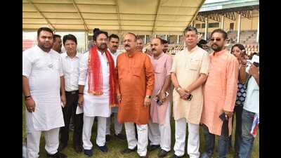 Reddy on Tuesday reviewed arrangements at Maulana Azad Stadium here for PM Narendra Modi’s “Vijay Sankalp” rally scheduled for September 28. (HT Photo) Reddy on Tuesday reviewed arrangements at Maulana Azad Stadium here for PM Narendra Modi’s “Vijay Sankalp” rally scheduled for September 28. (HT Photo)