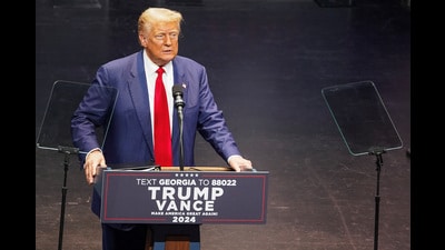 Republican presidential nominee and former US President Donald Trump in Georgia on Tuesday. (Reuters) Republican presidential nominee and former US President Donald Trump in Georgia on Tuesday. (Reuters)