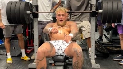 Jake Paul shared a bizarre workout video, wearing a seemingly fake belly (Jake Paul/ Instagram) Jake Paul shared a bizarre workout video, wearing a seemingly fake belly (Jake Paul/ Instagram)