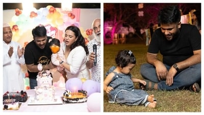 Swara Bhasker and Fahad Ahmad with Raabiyaa on her first birthday. Swara Bhasker and Fahad Ahmad with Raabiyaa on her first birthday.