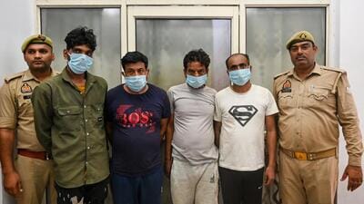 The gang members revealed that they have all studied till class five and have day jobs in Noida to act as a cover for their illegal activities, said a police officer. (Sunil Ghosh/HT Photo) The gang members revealed that they have all studied till class five and have day jobs in Noida to act as a cover for their illegal activities, said a police officer. (Sunil Ghosh/HT Photo)