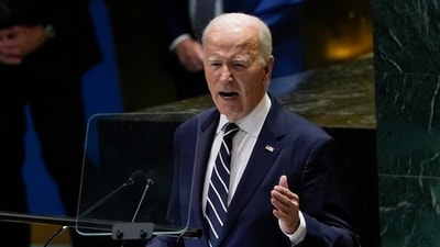 United States President Joe Biden addresses the 79th session of the United Nations General Assembly, Tuesday, Sept. 24, 2024, at UN headquarters. (AP Photo/Manuel Balce Ceneta) (AP) United States President Joe Biden addresses the 79th session of the United Nations General Assembly, Tuesday, Sept. 24, 2024, at UN headquarters. (AP Photo/Manuel Balce Ceneta) (AP)