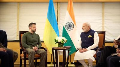 Ukraine president Volodymyr Zelensky (L) with Indian Prime Minister Narendra Modi during their meeting in New York, on the sideline of UN General Assembly. (AFP) Ukraine president Volodymyr Zelensky (L) with Indian Prime Minister Narendra Modi during their meeting in New York, on the sideline of UN General Assembly. (AFP)