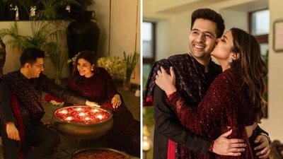 Parineeti Chopra and Raghav Chadha celebrated their first Diwali after marriage.&nbsp; 