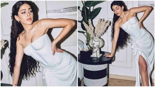 Alaya F styled white metal plate with with a matching draped skirt. (Instagram) Alaya F styled white metal plate with with a matching draped skirt. (Instagram)