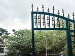 A view of the BBMP school ground after its gate broke and fell on the head of a student leading to his death, in Malleshwaram in Bengaluru on Monday. (ANI) A view of the BBMP school ground after its gate broke and fell on the head of a student leading to his death, in Malleshwaram in Bengaluru on Monday. (ANI)