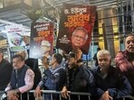 Bangladeshi nationals raise slogans during the protest against the head of Bangladesh's interim government, Mohammad Yunus, over attacks on minorities in their country, outside a hotel in New York where he was staying for attending the 79th UNGA session, on Monday. Bangladeshi nationals raise slogans during the protest against the head of Bangladesh's interim government, Mohammad Yunus, over attacks on minorities in their country, outside a hotel in New York where he was staying for attending the 79th UNGA session, on Monday.